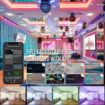 JULLISON 6" LED Smart Slim Recessed Pot Light, Square, WiFi APP & Voice Control, 120V, 13W, 1000LM, RGB + 2700K-6000K, ETL & FCC & IC Rated, Wet Location, Works With Alexa/Google Home, White - 4 Packs