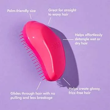 Tangle Teezer | The Original Detangling Hairbrush for Wet & Dry Hair | For All Hair Types | Sweet Pink