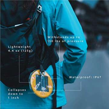 MPOWERD Luci Original: Solar Inflatable Camping Lantern, 65 Lumens, Clear Finish + Warm White LEDs, Lasts Up to 24 hrs, Waterproof, Camping, Backpacking, Travel, Power Outages, Emergencies