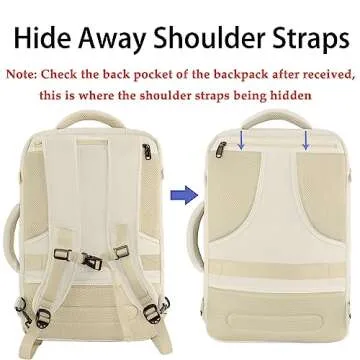 MATEIN Large Backpack for Travel Flight Approved, 45L Carry on Backpack with Padded Shoulder Straps for Adult, Men, Women, Expandable Daypack for Clothes, Travel Essentials, Beige