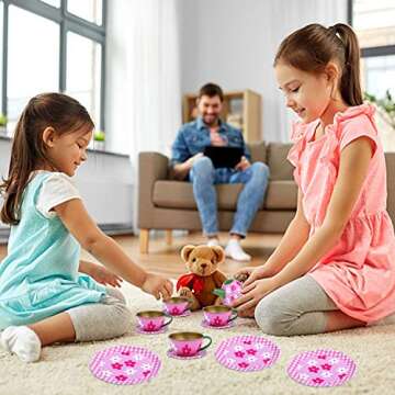 GINMIC Pretend Play Tea Party Set for Kids - Tin Tea Set