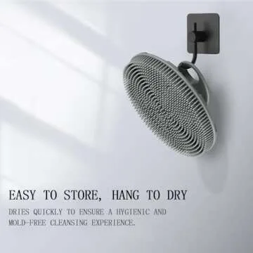 INNERNEED Food-Grade Soft Silicone Body Scrubber Shower Brush Handheld Cleansing Skin Brush, Gentle Exfoliating and Lather Well (Black+Gray)