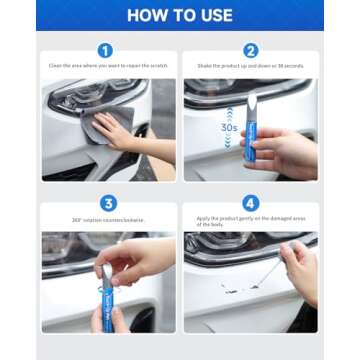 040 Super White/Ice Cap Touch Up Paint Compatible with Toyota Exact Match Touch Up Paint Car Scratch Repair