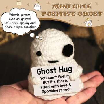 Belatelove Crochet Emotional Encouragement Ghost Hug, Filled with Love and Spookiness, Support Posit...