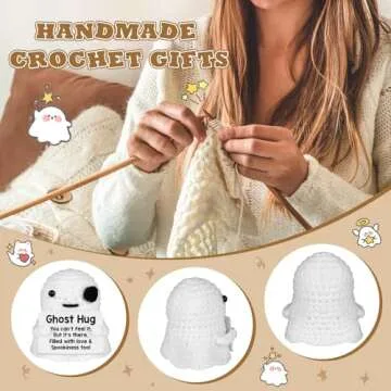 Belatelove Crochet Emotional Encouragement Ghost Hug, Filled with Love and Spookiness, Support Positive Birthday Gift for Friends, Family, and Loved Ones, Wife, Perfect for Christmas, Halloween