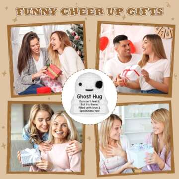 Belatelove Crochet Emotional Encouragement Ghost Hug, Filled with Love and Spookiness, Support Positive Birthday Gift for Friends, Family, and Loved Ones, Wife, Perfect for Christmas, Halloween