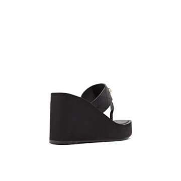 ALDO Women's SUNSEEK Wedge Sandal, Black, 8