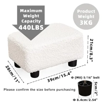 Stylish CAROLMADE Small Foot Stool Ottoman for Comfort