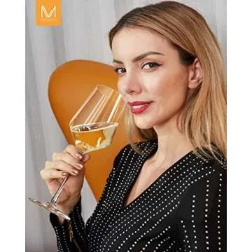 Red Wine Glasses Set of 6, Premium Crystal Wine Glasses Hand Blown, 15 oz,Thin Rim,Long Stem,Perfect for Red or White,Daily Use,Unique Wedding Anniversary or Birthday Gift