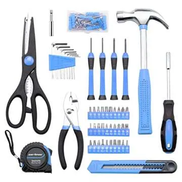 CARTMAN Tool Set General Hand Tool Kit with Plastic Toolbox Storage Case, Automotive Set Blue