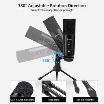 Microphone for Computer with Mute Button, Plug and Play, 192kHZ Metal Condenser Cardioid USB Mic for PC Laptop Desktop, PS4/5, Zoom, YouTube, Record, Skype, Recording Vocals, Gaming, Streaming, Video