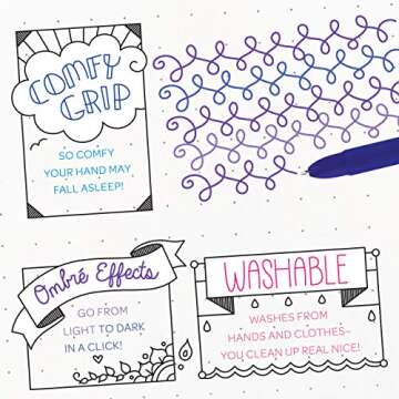 Crayola Washable Gel Pen Set, 3 Shades in 1 Pen, Office & School Supplies, 4 Count