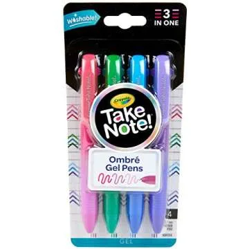 Crayola Washable Gel Pen Set, 3 Shades in 1 Pen, Office & School Supplies, 4 Count