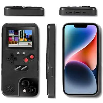 N+A Playable Gameboy Case for iPhone 11, Retro 3D Shockproof Gameboy Cover Case with 36 Classic Games, Handheld Color Screen Video Game Console Case for iPhone Pink