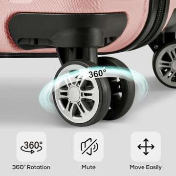 Melalenia Luggage 10 Piece Sets Clearance,Large Suitcase Set Spinner Wheels with TSA Locks,Hard Shell Pink Luggage Sets for Women Travel Suitcase (10Pcs Pink)