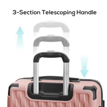 Melalenia Luggage 10 Piece Sets Clearance,Large Suitcase Set Spinner Wheels with TSA Locks,Hard Shell Pink Luggage Sets for Women Travel Suitcase (10Pcs Pink)