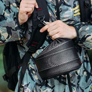 Overmont 14pc Camping Cookware Mess Kit, Portable Camping Cooking Set for Backpacking, Outdoor Hiking and Picnic Pot Pan Folding Spork Knife Spoon Kit