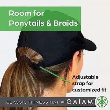 Gaiam Leopard Print Black Running Cap with Sweatband and Ponytail Hole for Women