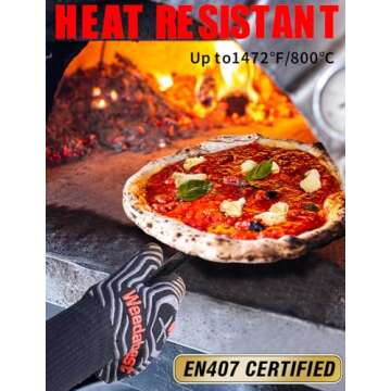 WEEDABEST Hot BBQ Gloves - Ultimate Heat Resistant Kitchen Oven Mitts 13.5"