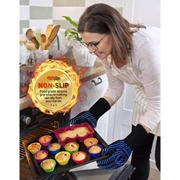 WEEDABEST Hot BBQ Gloves Heat Resistant for Grilling