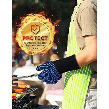 WEEDABEST Hot BBQ Gloves Heat Resistant for Grilling