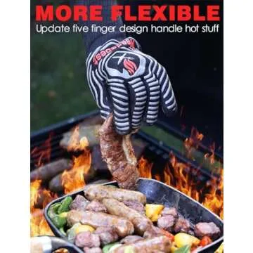 WEEDABEST Hot BBQ Gloves Heat Resistant for Grilling