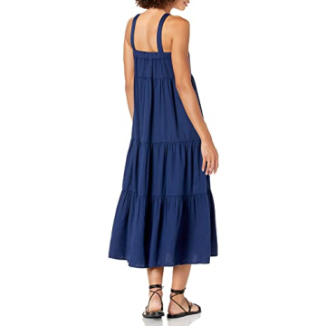 The Drop Women's Britt Tiered Maxi Tent Dress, Navy , L
