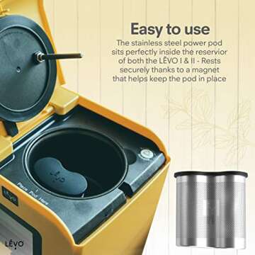LĒVO Power Pod - Stainless Steel Herb Pod Accessory for LĒVO II & LĒVO Lux Herbal Infusion Machines - More Capacity for More Potent Homemade Herbal Infusions