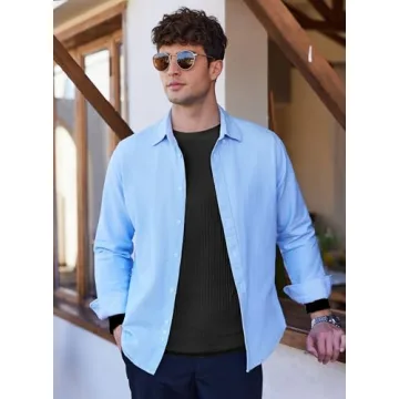 Ekouaer Men's Stylish Ribbed Thermal Pullover Sweater