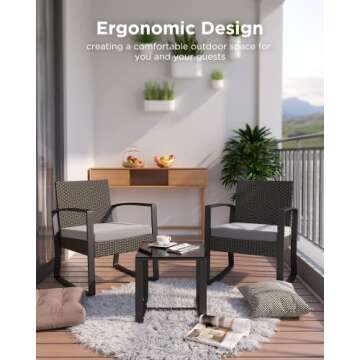Qsun 3 Pieces Patio Furniture Set for Stylish Outdoors