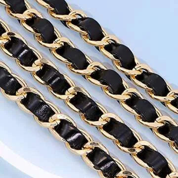 YooAi Chain Belts Leather Waist Belt for Women Layered Metal Chain Belt Gold XL/2XL