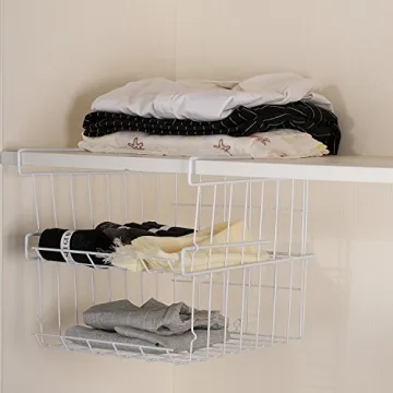 ASTOTSELL 2-Pack Under Shelf Storage Basket Organizer