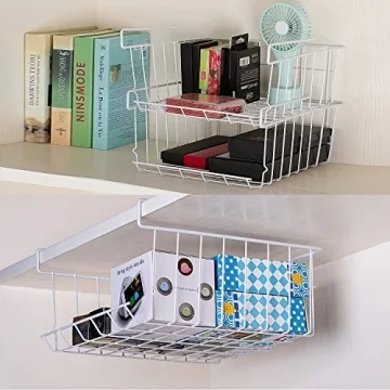 ASTOTSELL 2-Pack Under Shelf Storage Basket Organizer