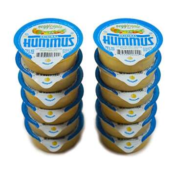 Veggicopia Dips, Original Hummus in 2.5oz Single Serving Cups (Pack of 12), No Refrigeration Required, Perfect for the Office or On the Go Snacking