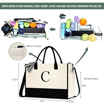 Personalized Canvas Beach Tote Bag for Women