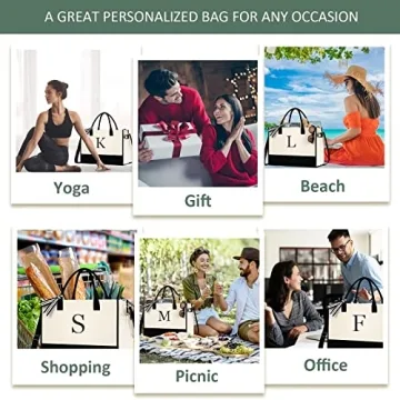 Personalized Canvas Beach Tote Bag for Women