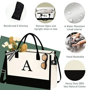 Personalized Canvas Beach Tote Bag for Women