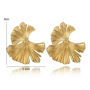 Stylish Gold Star Ginkgo Leaf Earrings for Women