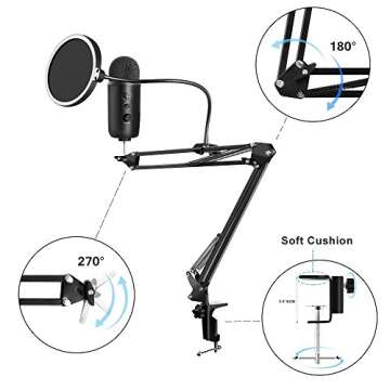 Earamble Studio Mic Arm Stand for Blue Yeti Snowball