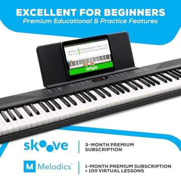 Alesis 88 Key Keyboard Piano for Beginners with Lessons