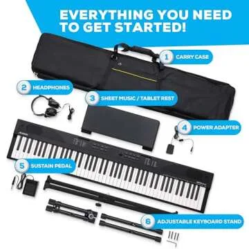 Alesis 88 Key Keyboard Piano for Beginners with Lessons