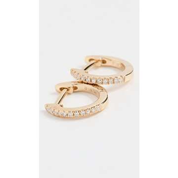 By Adina Eden Women's By Adina Eden Fine Diamond 14k Huggie Earrings, 14K Gold, One Size