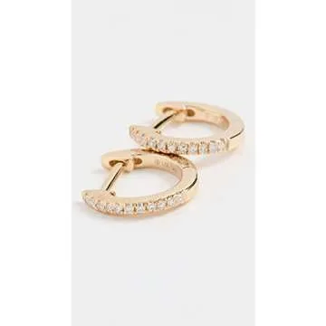 By Adina Eden Women's By Adina Eden Fine Diamond 14k Huggie Earrings, 14K Gold, One Size