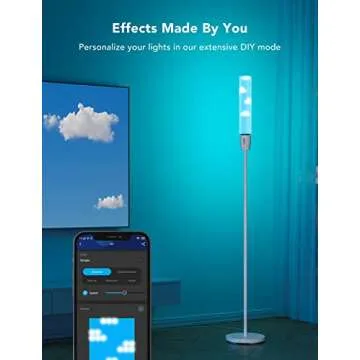 Govee RGBIC Cylinder Floor Lamp, LED Corner Floor Lamp with Wi-Fi App Control, Smart Lamp with 64+ Scenes, DIY Mode, Music Sync, 1500 Lumens Modern Lamp for Bedroom, Living Room