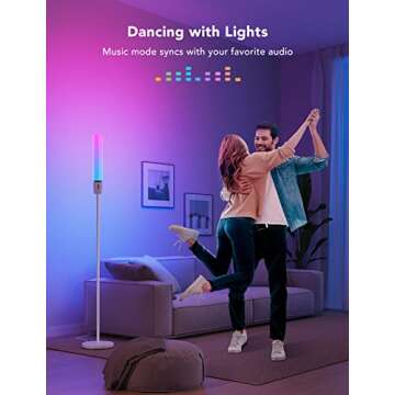 Govee RGBIC Cylinder Floor Lamp, LED Corner Floor Lamp with Wi-Fi App Control, Smart Lamp with 64+ Scenes, DIY Mode, Music Sync, 1500 Lumens Modern Lamp for Bedroom, Living Room