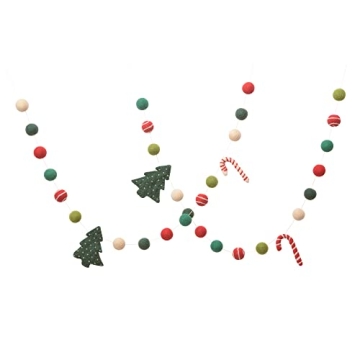 Glaciart Christmas Tree Felt Ball Garland - 7 Feet of Joyful Decor