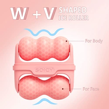 Ice Roller for Face & Eye Puffiness Relief - 2 in 1 Massager