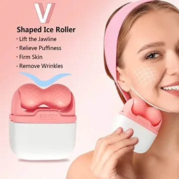 Ice Roller for Face & Eye Puffiness Relief - 2 in 1 Massager