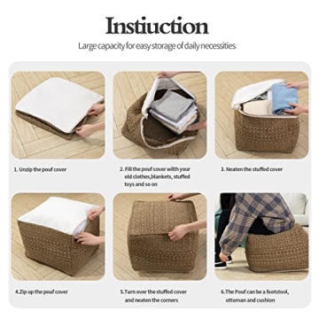 Stylish HIGOGOGO Pouf Cover for Practical Home Decor