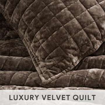 RECYCO Luxury Velvet King Size Quilt Set for All Seasons